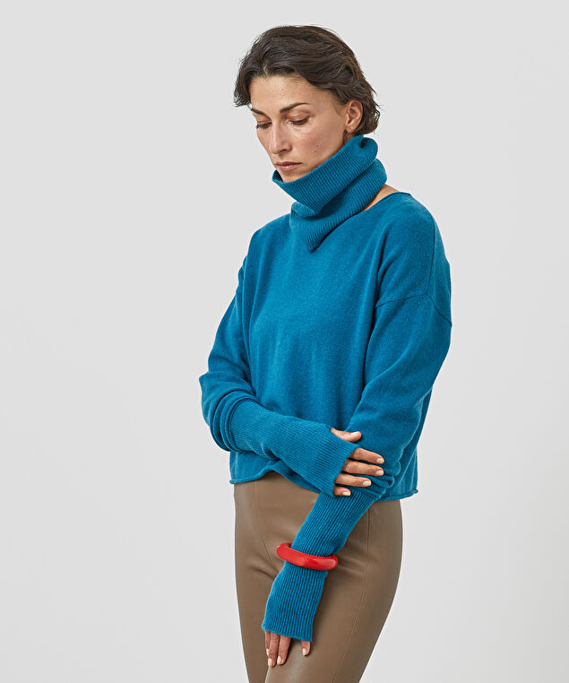 Rodier Mitaines Cachemire Bleu Petrole