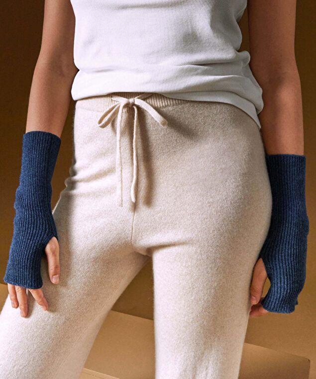 Rodier Mitaines En Cachemire Bleu Denim