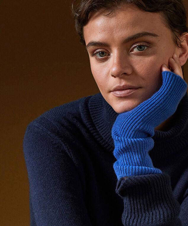 Rodier Mitaines En Cachemire Bleu Outremer