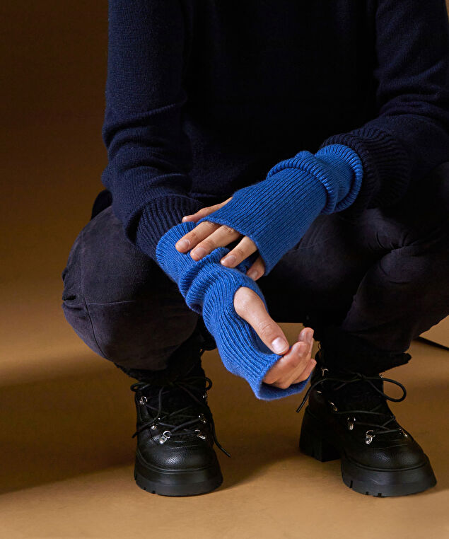 Rodier Mitaines En Cachemire Bleu Outremer