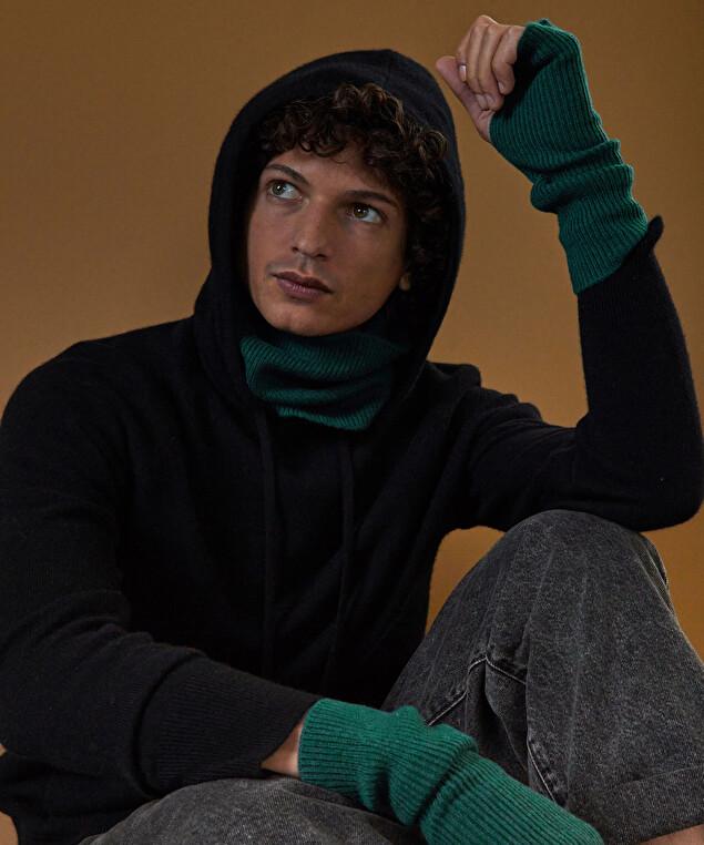 Rodier Mitaines En Cachemire Vert Canard