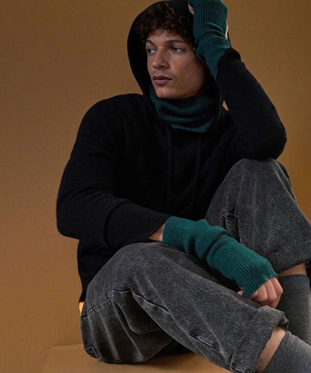 Rodier Mitaines En Cachemire Vert Canard