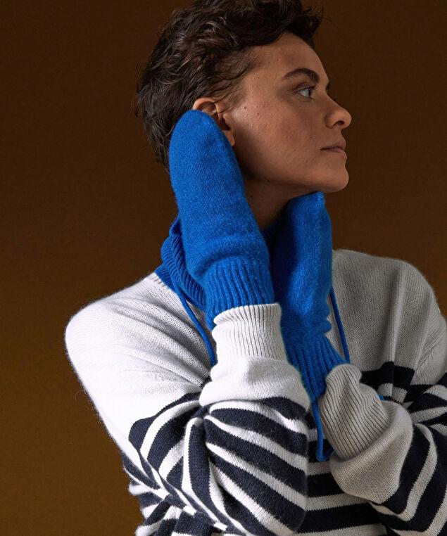 Rodier Moufles En Cachemire Bleu Outremer