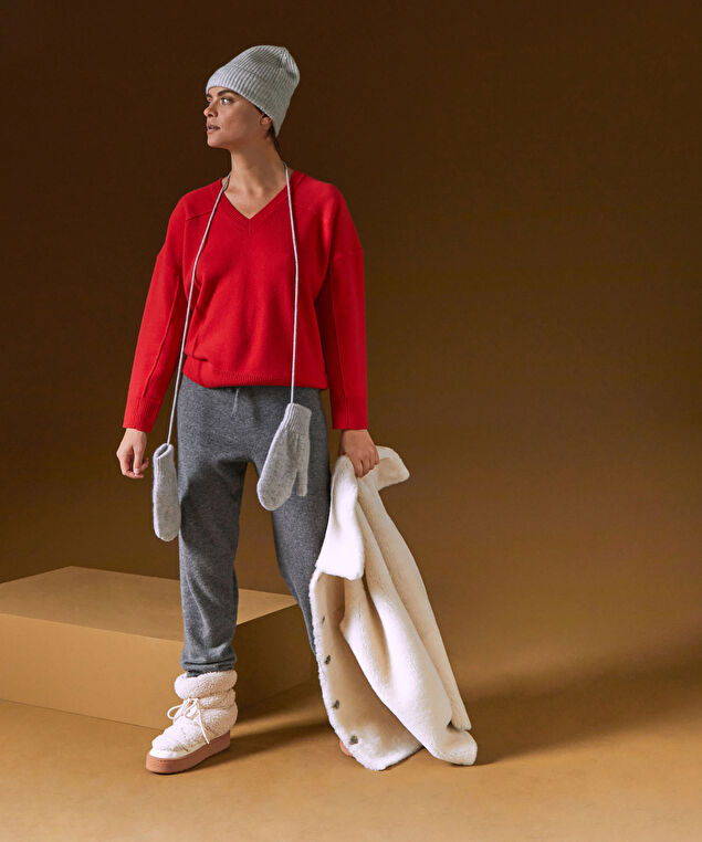 Rodier Moufles En Cachemire Gris Clair