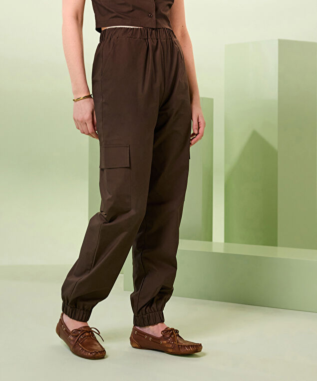 Rodier Pantalon Cargo Marron Foncé