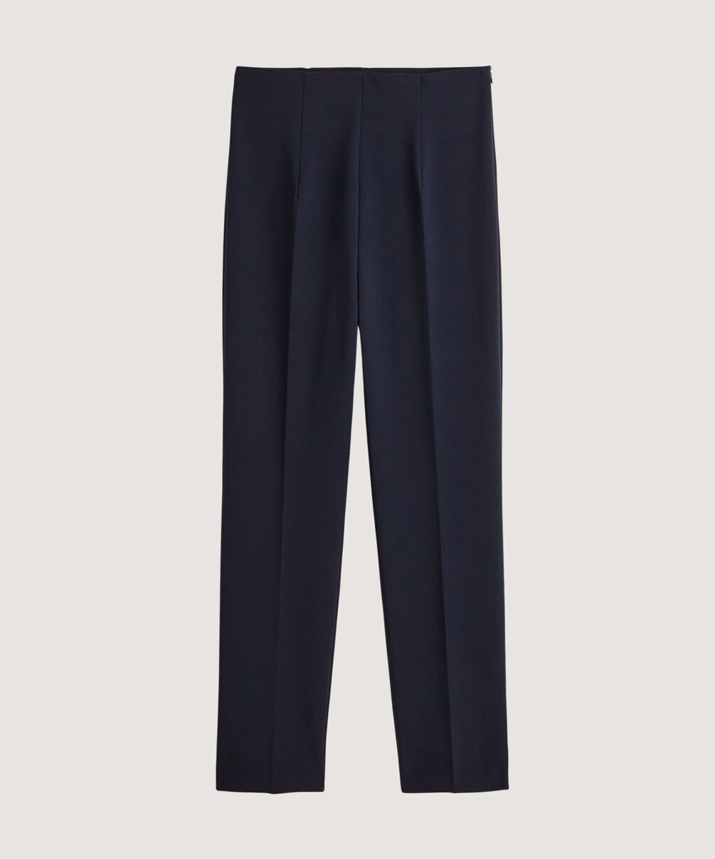 rodier Pantalon cigarette taille haute bleu marine