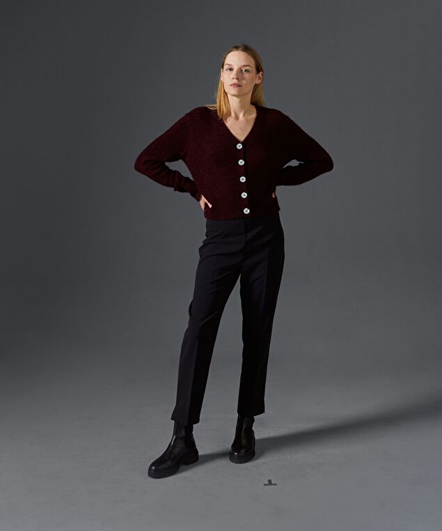 Rodier Pantalon Cigarette Taille Haute Noir