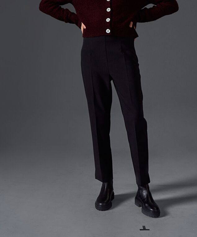 Rodier Pantalon Cigarette Taille Haute Noir