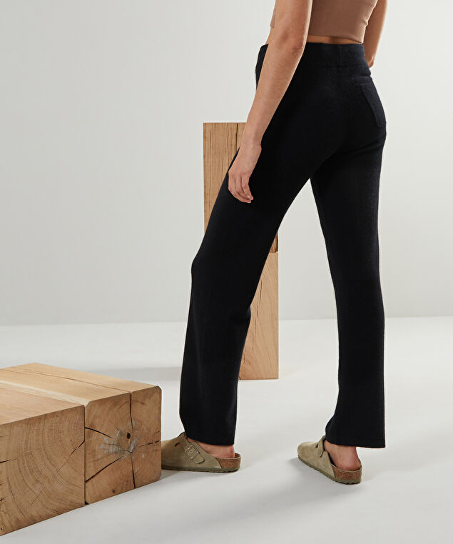 Rodier Pantalon Droit En Cachemire 2 Fils Noir