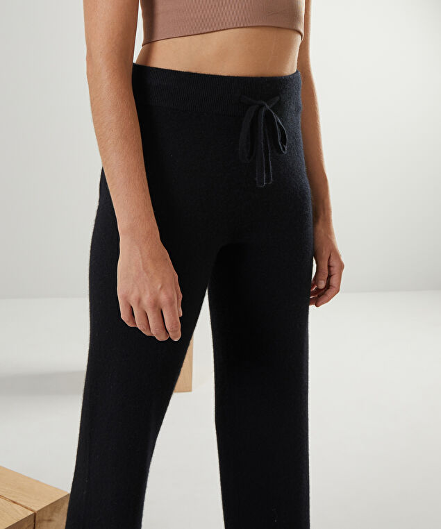 Rodier Pantalon Droit En Cachemire 2 Fils Noir