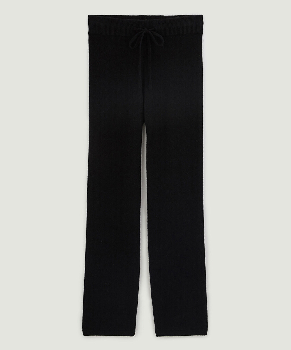 rodier Pantalon droit en cachemire 2 fils noir