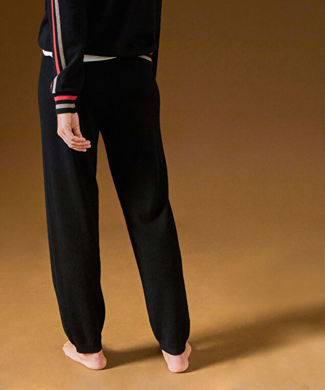 Rodier Pantalon Droit En Cachemire Noir