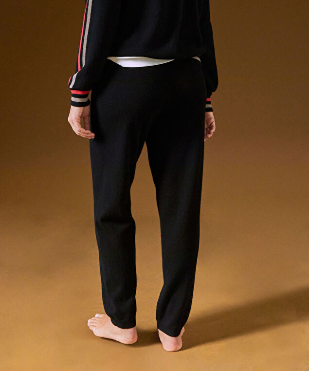 Rodier Pantalon Droit En Cachemire Noir