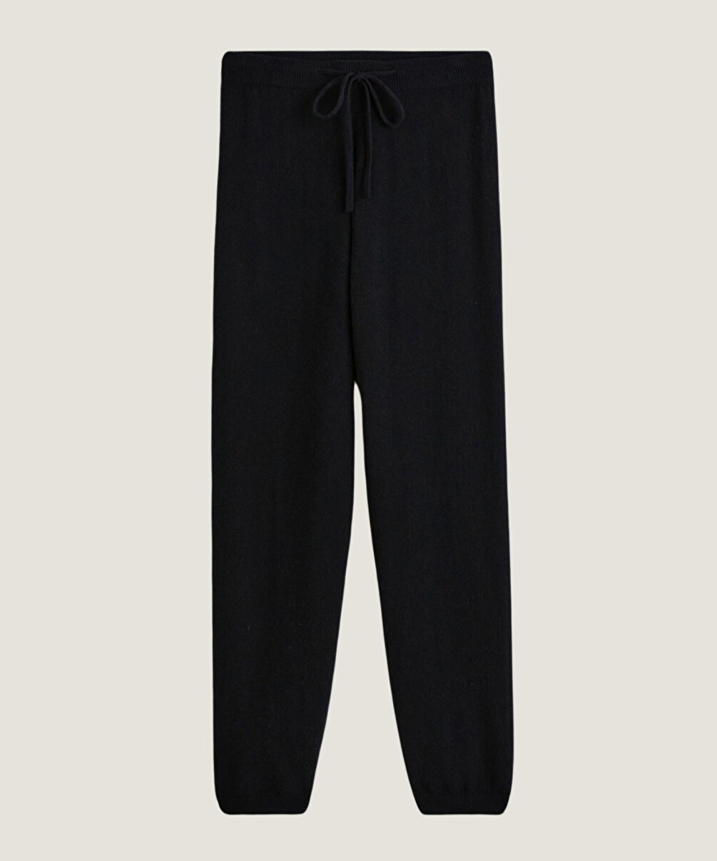 rodier Pantalon droit en cachemire noir