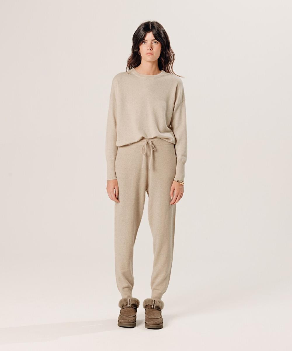 rodier Pantalon jogging en cachemire 2 fils beige