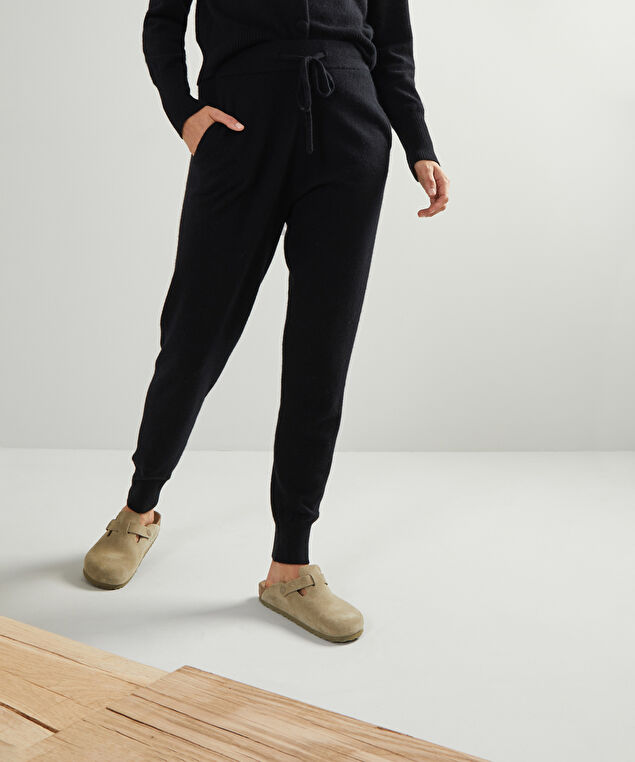 Rodier Pantalon Jogging En Cachemire 2 Fils Noir