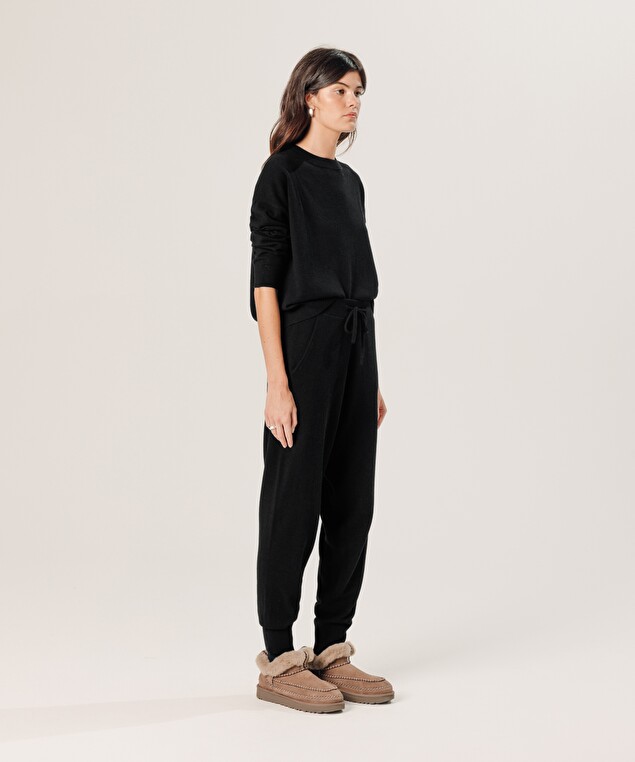 Rodier Pantalon Jogging En Cachemire Noir