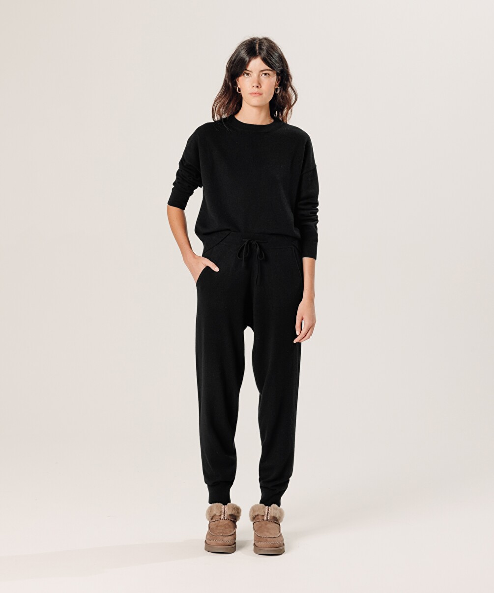 rodier Pantalon jogging en cachemire noir