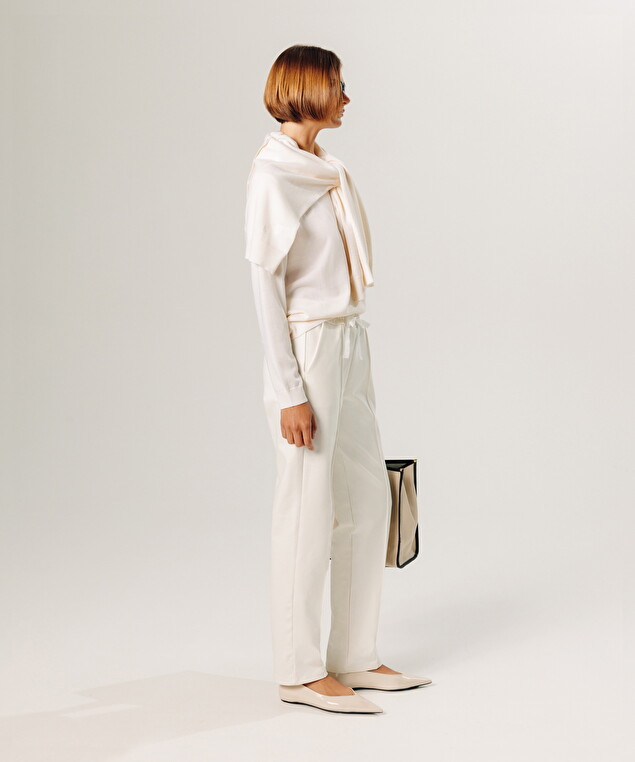 Rodier Pantalon Jogging Milano Blanc Ivoire