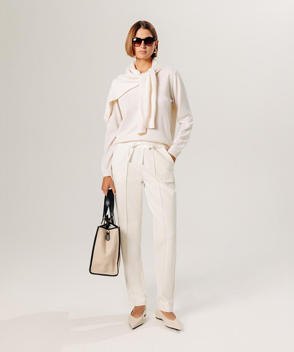 rodier Pantalon jogging milano blanc ivoire