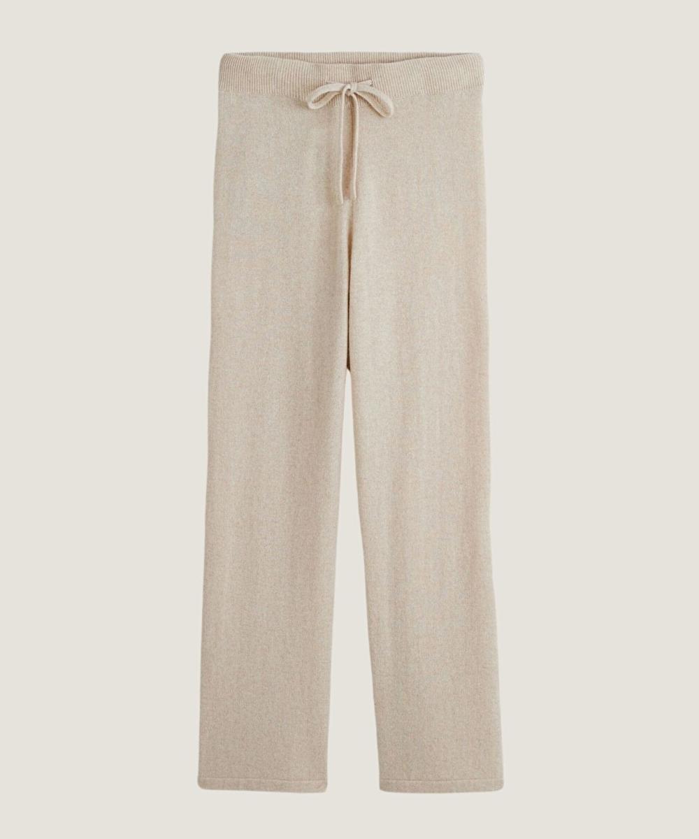 rodier Pantalon large en cachemire blanc crème
