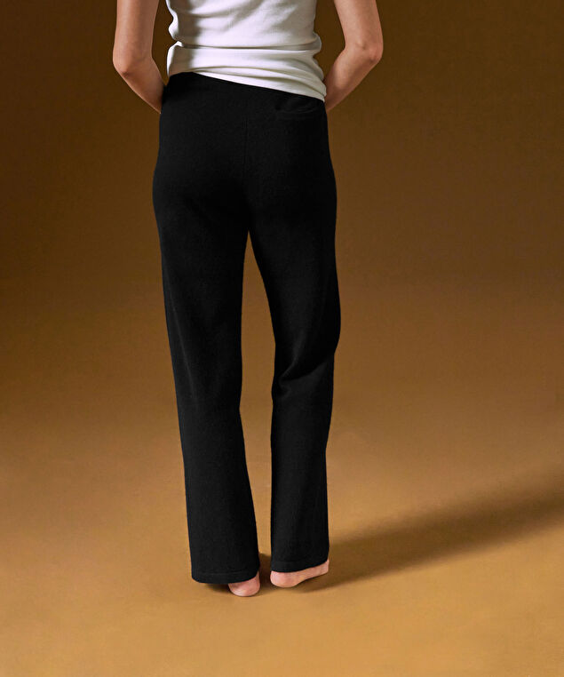 Rodier Pantalon Large En Cachemire Noir