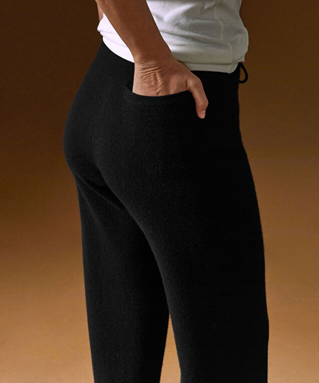 Rodier Pantalon Large En Cachemire Noir