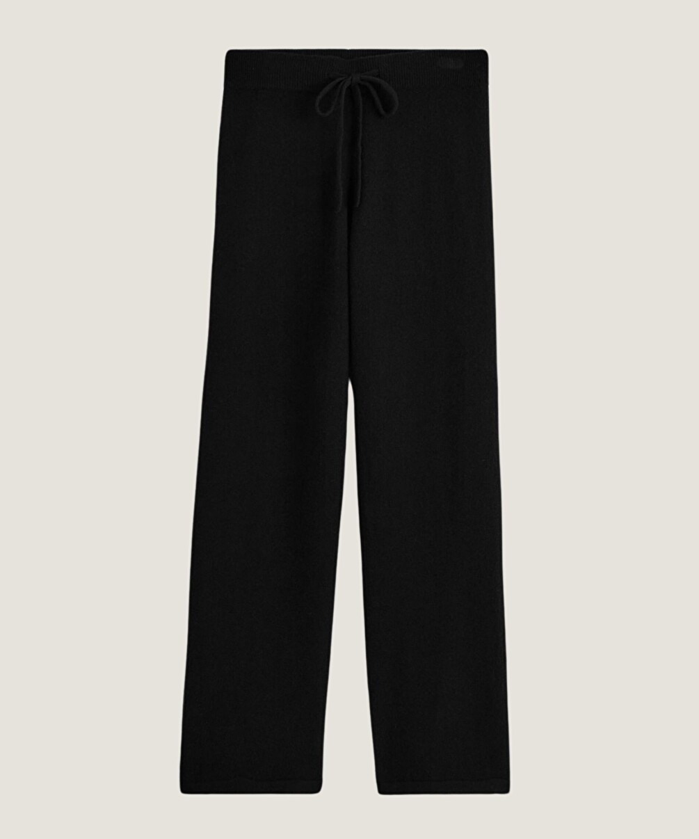 rodier Pantalon large en cachemire noir
