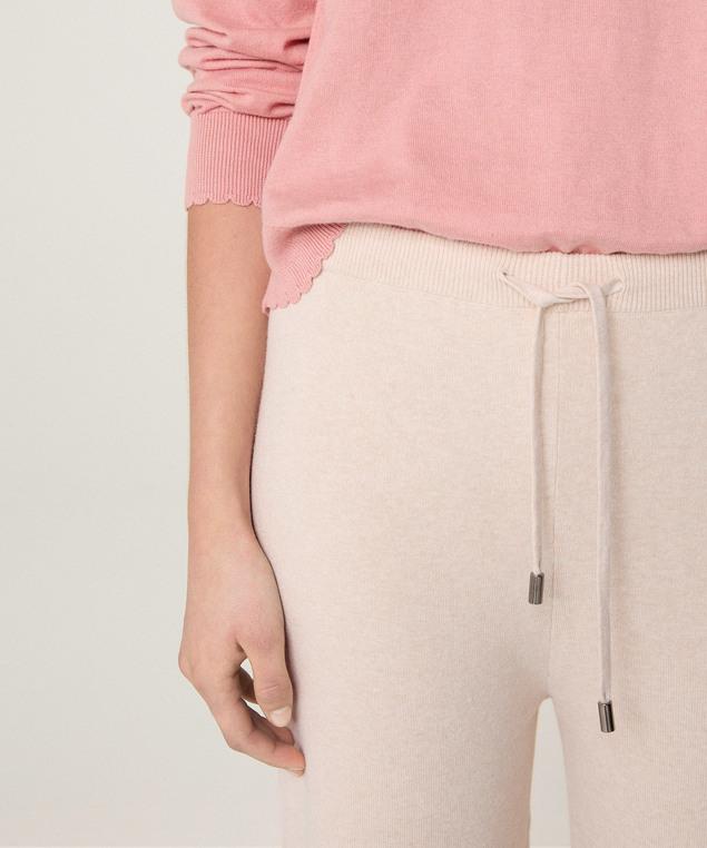 Rodier Pantalon Large En Maille Beige