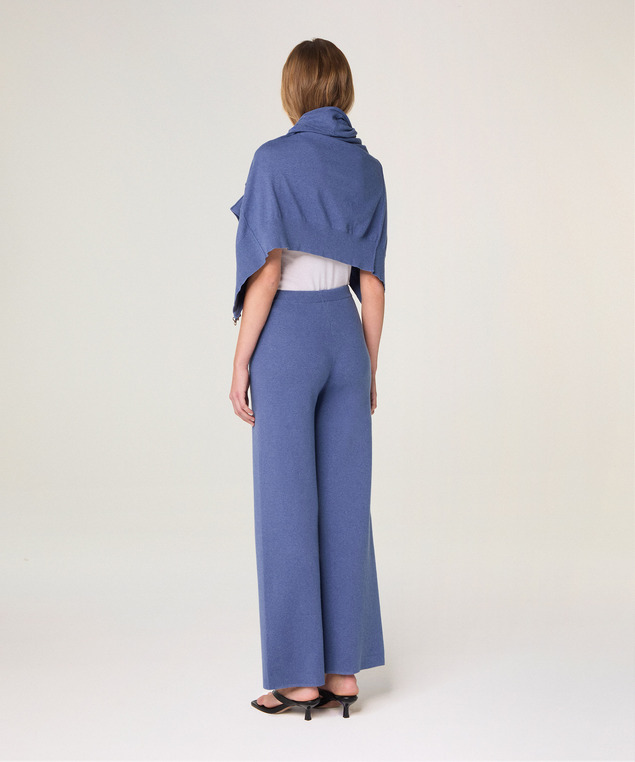 Rodier Pantalon Large En Maille Bleu Indigo