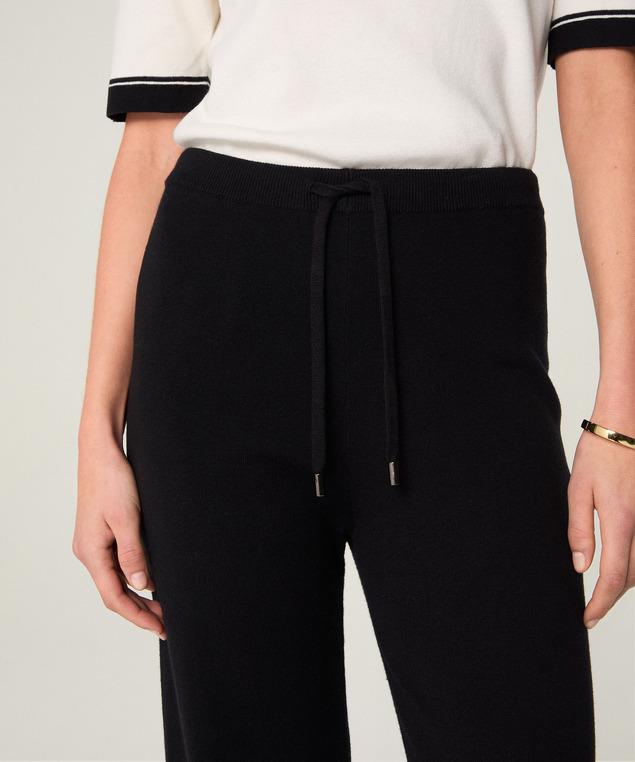 Rodier Pantalon Large En Maille Noir