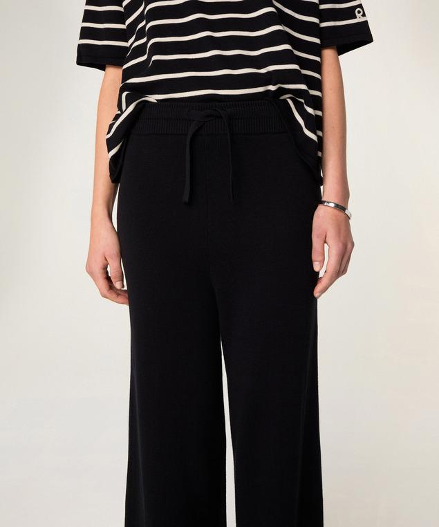 Rodier Pantalon Large En Maille Noir