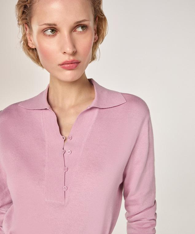 Rodier Polo En Coton Et Soie Bois De Rose