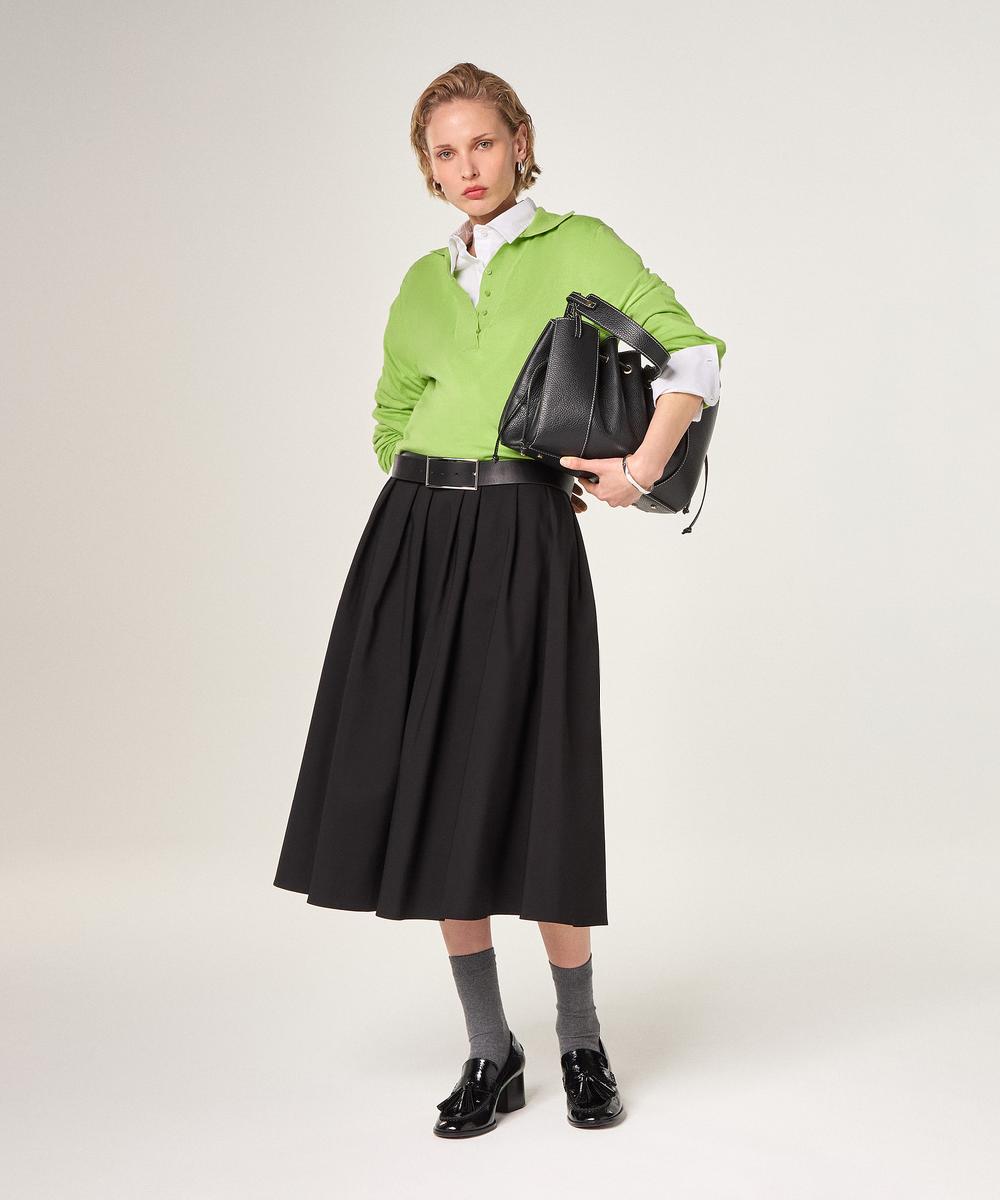 rodier Polo en coton et soie vert verveine