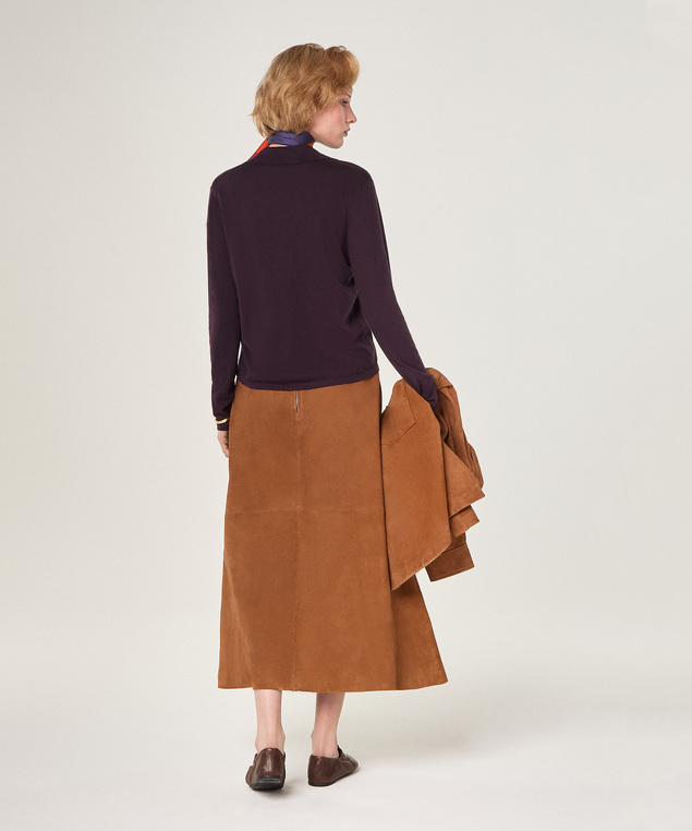 Rodier Polo En Coton Et Soie Violet Aubergine