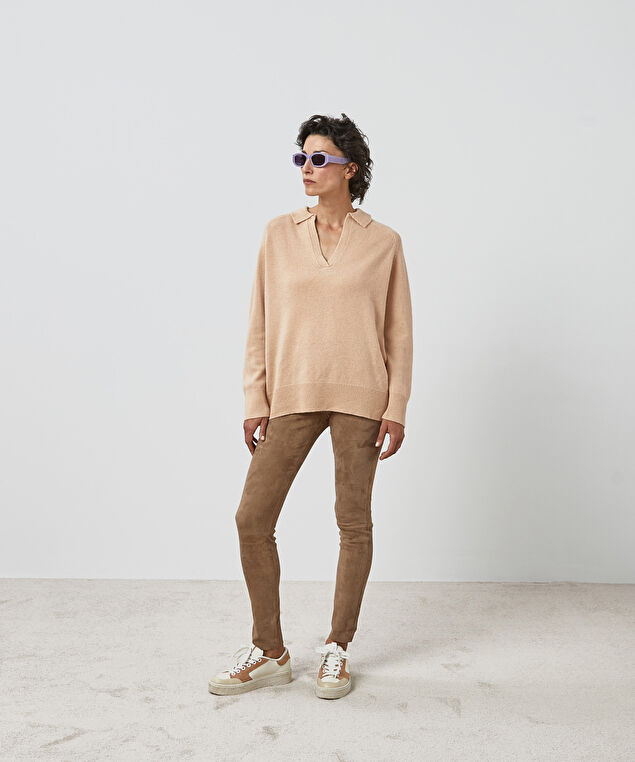 Rodier Polo Oversize Cachemire Beige Chiné