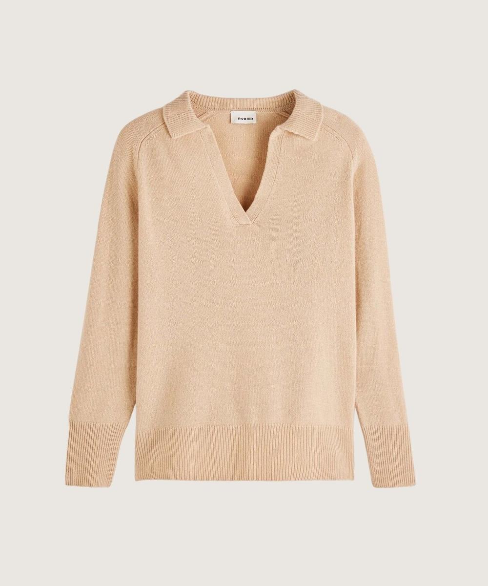 rodier Polo oversize cachemire beige chiné