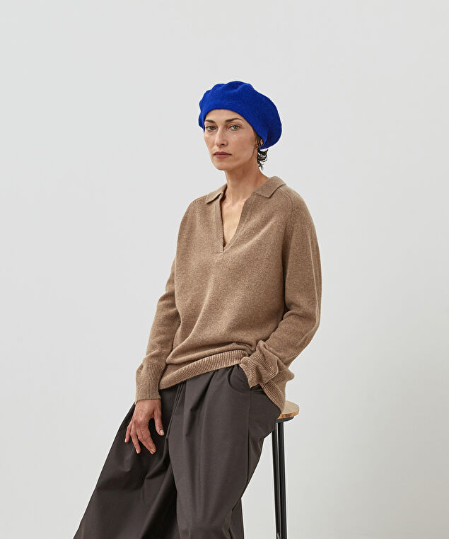 Rodier Polo Oversize Cachemire Beige Foncé