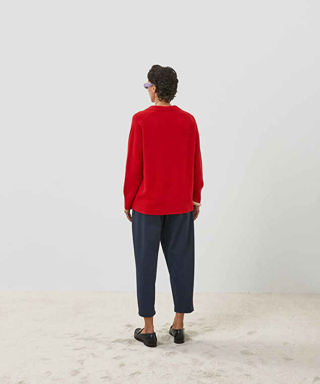 Rodier Polo Oversize Cachemire Rouge Vermillon