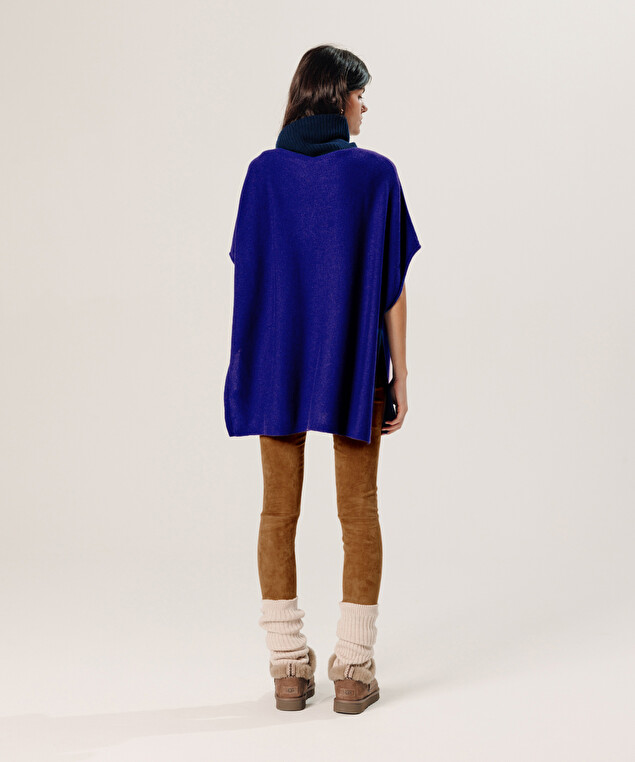 Rodier Poncho Cachemire Bleu Outremer