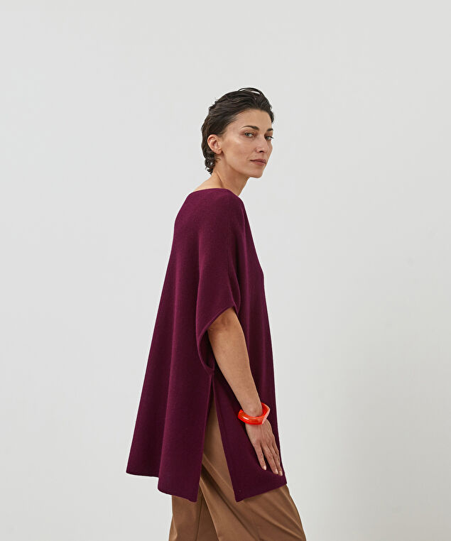 Rodier Poncho Cachemire Lie De Vin