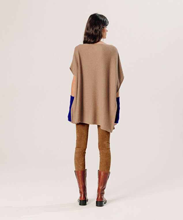 Rodier Poncho Cachemire Marron Camel