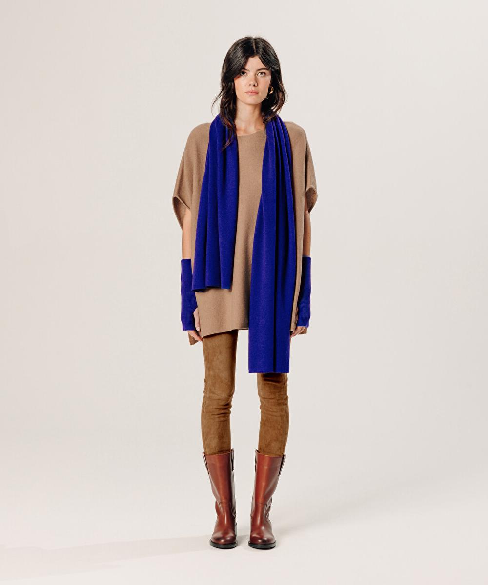 rodier Poncho cachemire marron camel