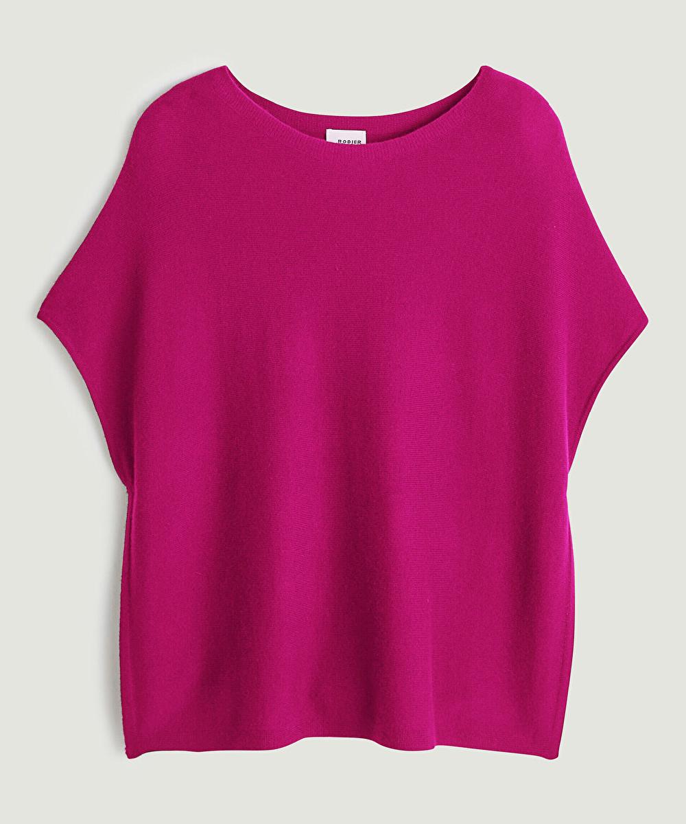 rodier Poncho cachemire rose fuschia