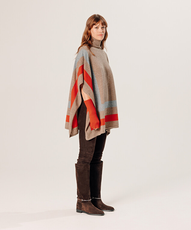 Rodier Poncho En Cachemire Beige