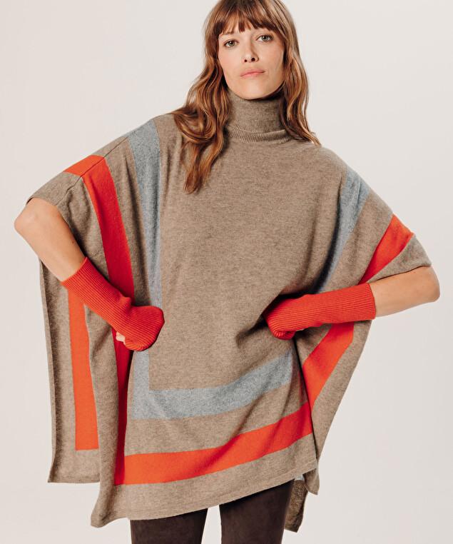 Rodier Poncho En Cachemire Beige