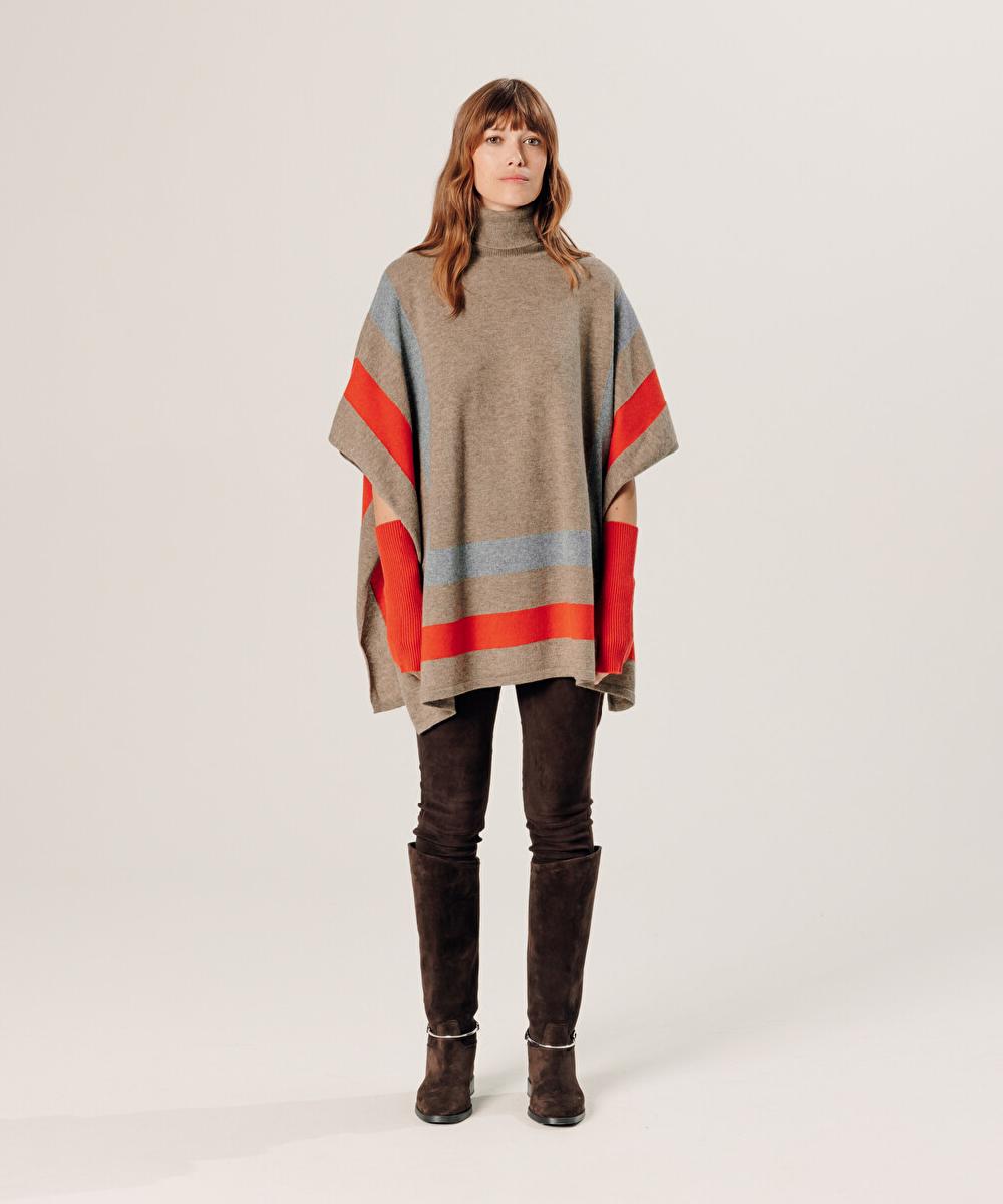 rodier Poncho en cachemire beige