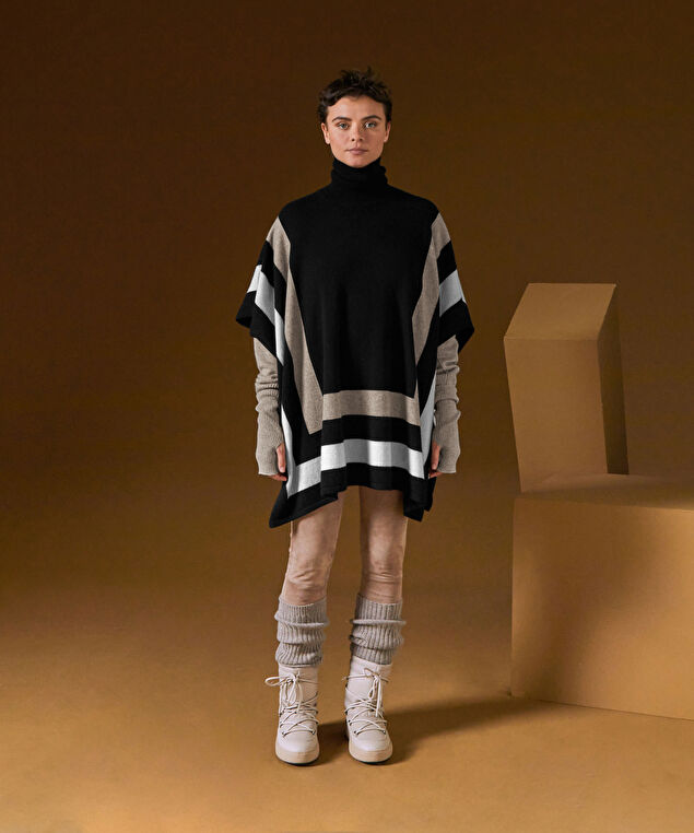 Rodier Poncho En Cachemire Noir