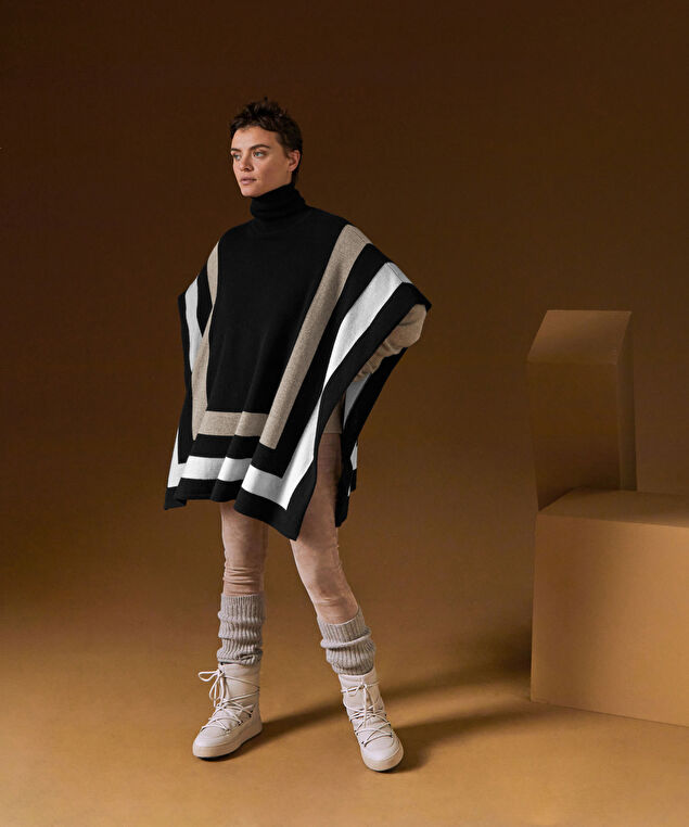 Rodier Poncho En Cachemire Noir