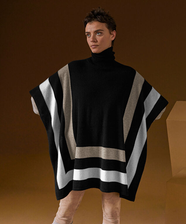 Rodier Poncho En Cachemire Noir